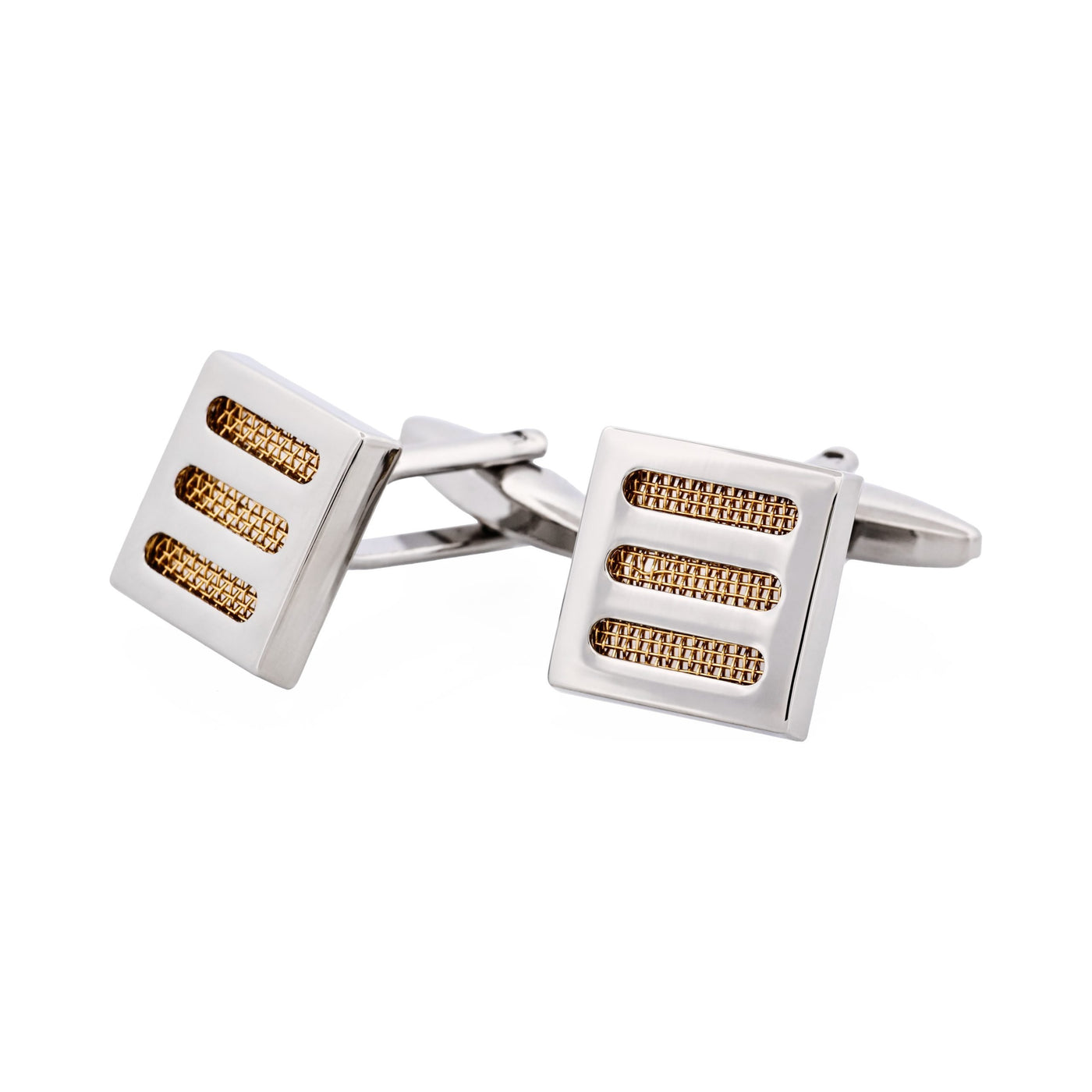 Rhodium & Gold Plated Square Cufflinks