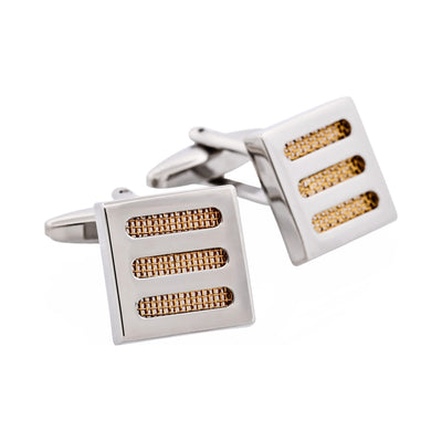 Rhodium & Gold Plated Square Cufflinks
