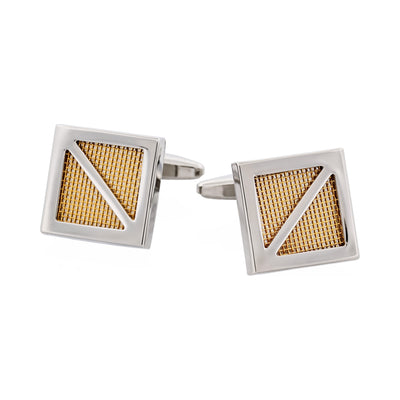 Rhodium & Gold Plated Square Mesh Cufflinks