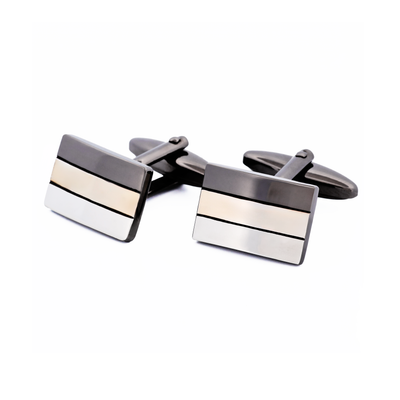 Rhodium Gold Gun Metal Cufflinks
