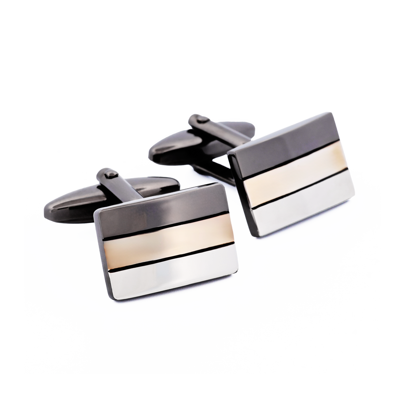 Rhodium Gold Gun Metal Cufflinks
