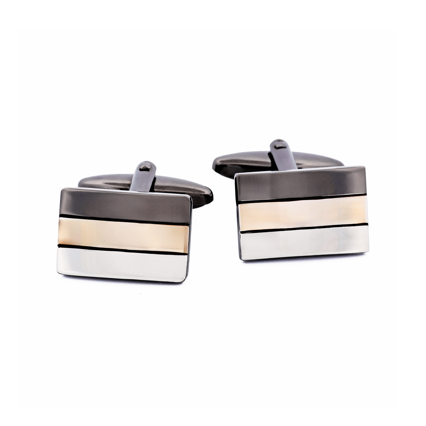 Rhodium Gold Gun Metal Cufflinks
