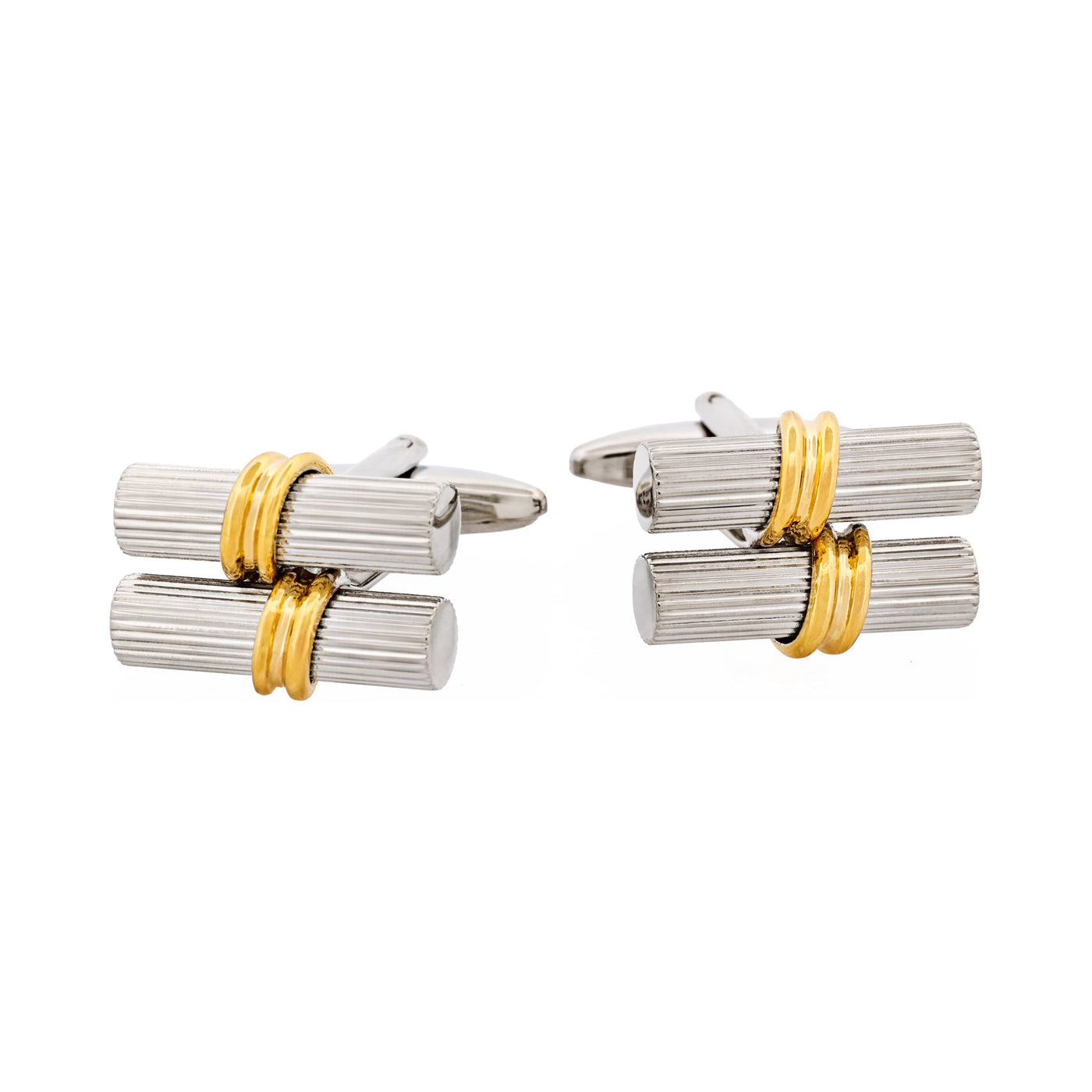 Rhodium & Gold Plated Scroll Cufflinks