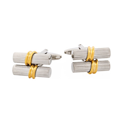 Rhodium & Gold Plated Scroll Cufflinks