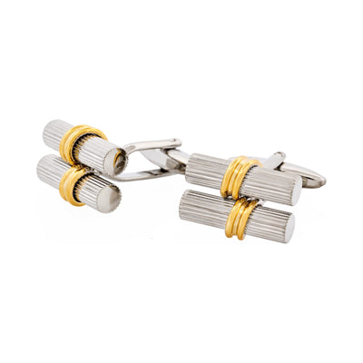 Rhodium & Gold Plated Scroll Cufflinks