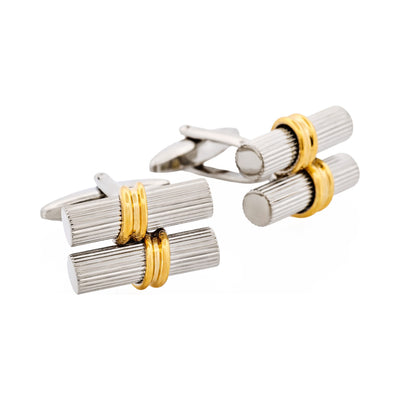 Rhodium & Gold Plated Scroll Cufflinks