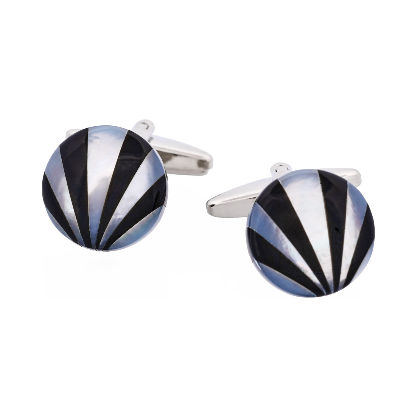 Onyx with Mother Of Pearl Round Cufflinks