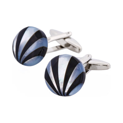 Onyx with Mother Of Pearl Round Cufflinks