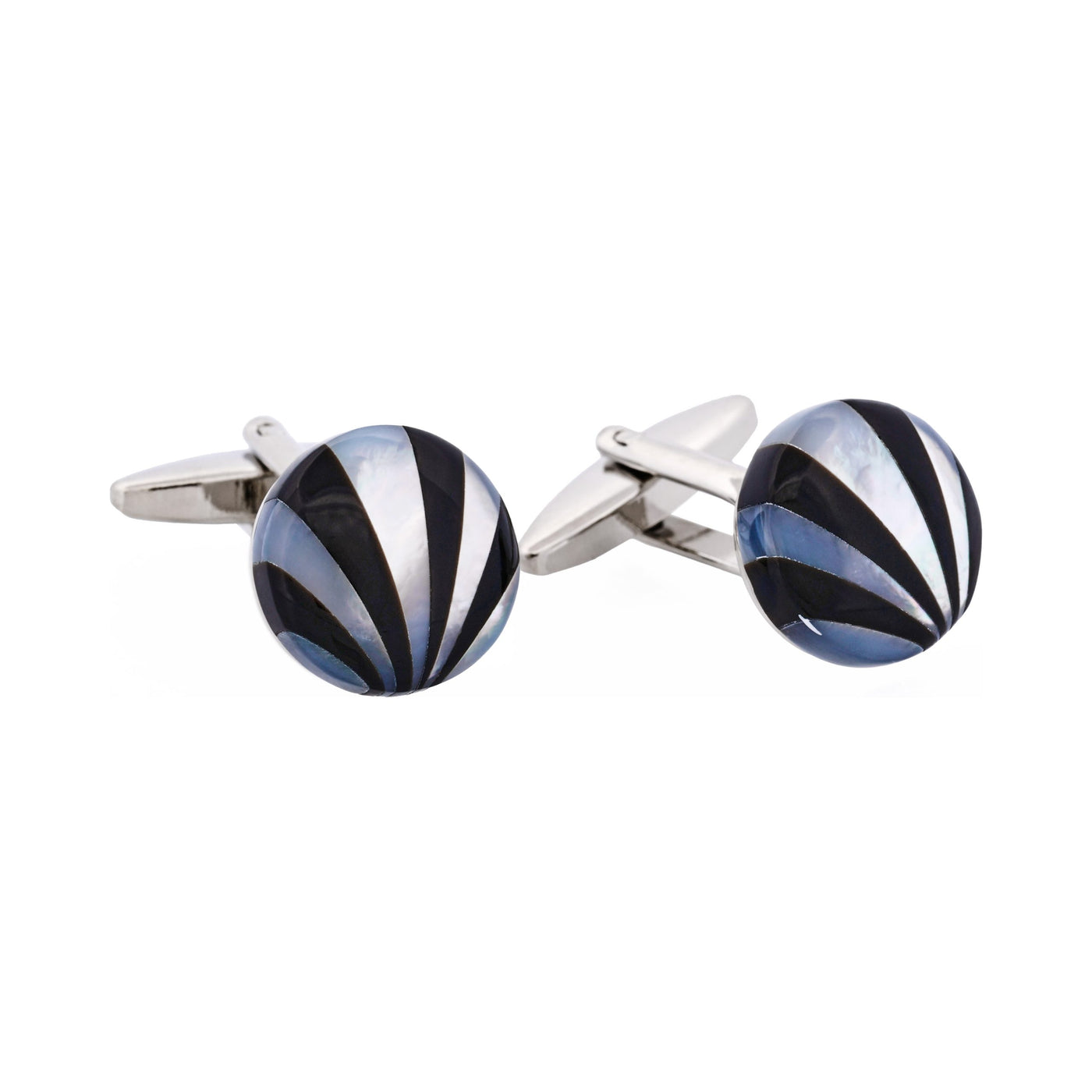 Onyx with Mother Of Pearl Round Cufflinks