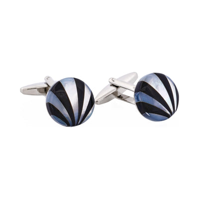 Onyx with Mother Of Pearl Round Cufflinks