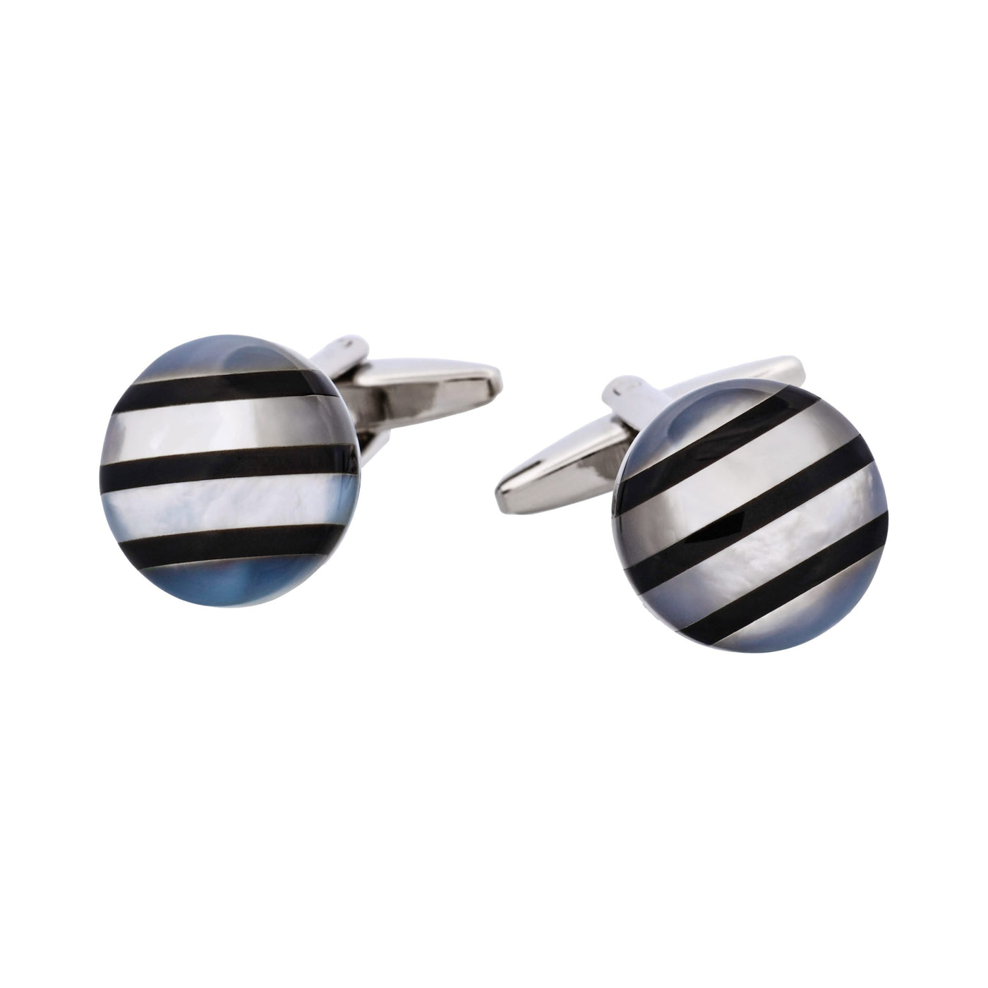Round Mop & Onyx Cufflinks