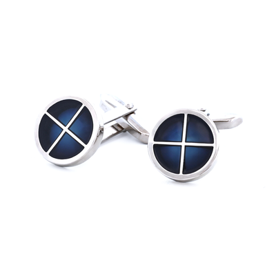 Blue Glass Enamel Cufflinks