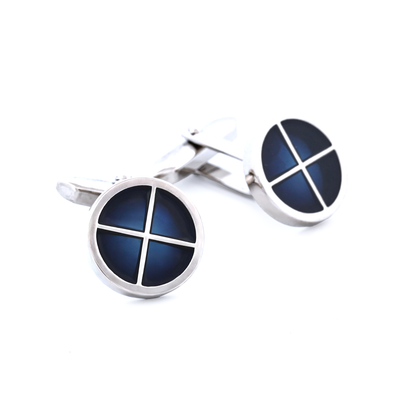 Blue Glass Enamel Cufflinks