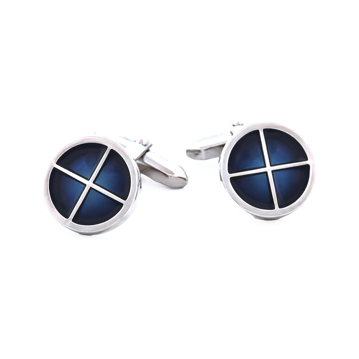 Blue Glass Enamel Cufflinks