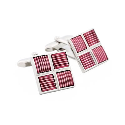 Pink Enamel Cufflinks