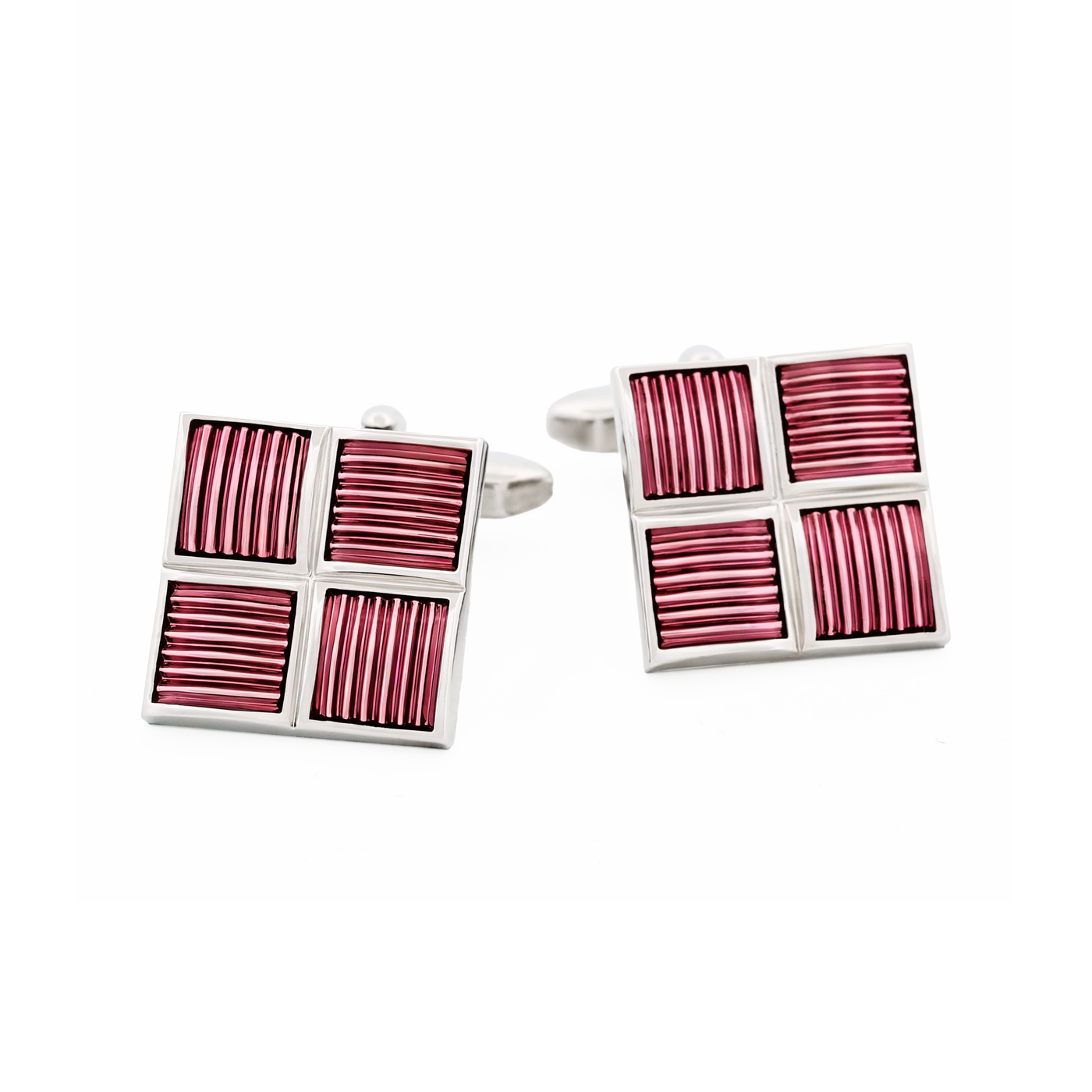 Pink Enamel Cufflinks