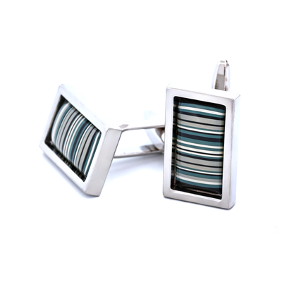 Black White Barcode Cufflinks