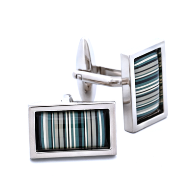 Black White Barcode Cufflinks