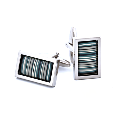 Black White Barcode Cufflinks
