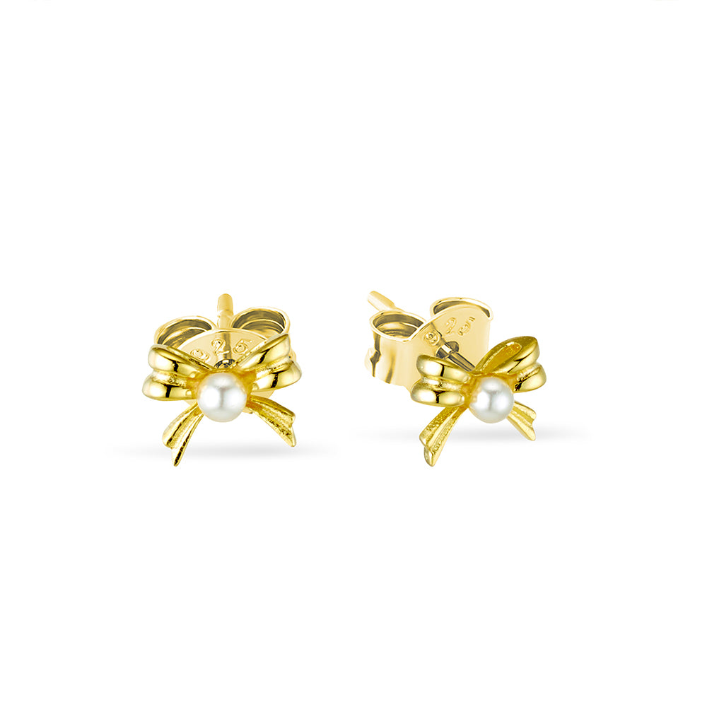 Mini Bow with Pearl Stud