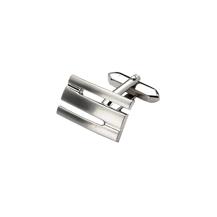 Brushed Rhodium Plated Cufflinks