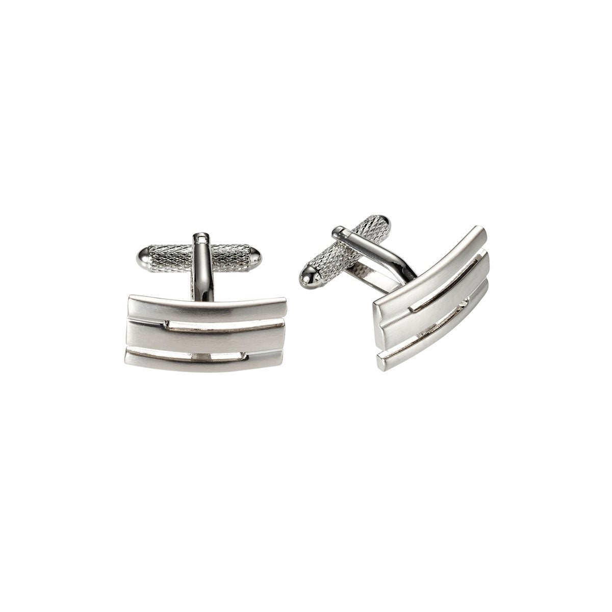 Brushed Rhodium Plated Cufflinks