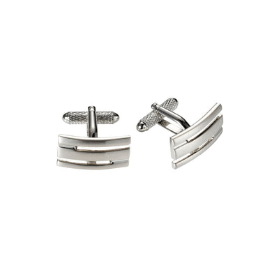 Brushed Rhodium Plated Cufflinks