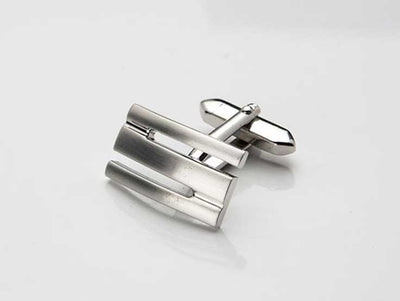 Brushed Rhodium Plated Cufflinks