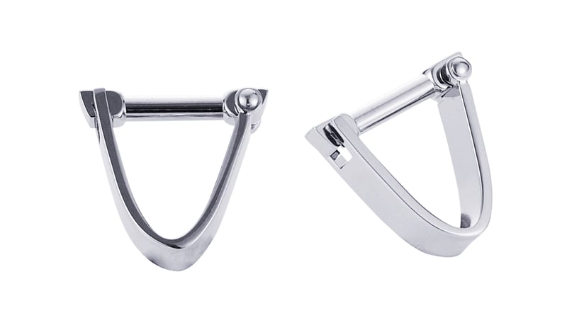 Rhodium Plated Wrap Around Cufflinks