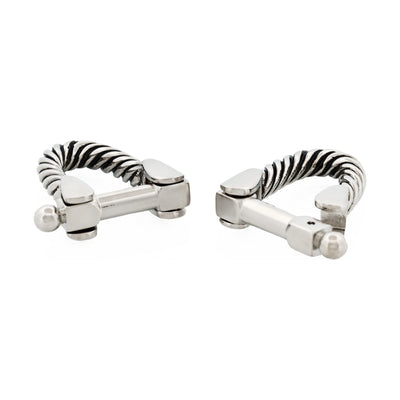 Antique Rhodium Wrap Around Cufflinks