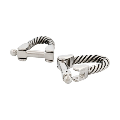 Antique Rhodium Wrap Around Cufflinks