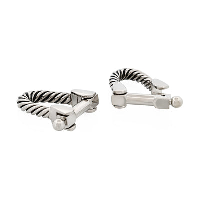 Antique Rhodium Wrap Around Cufflinks