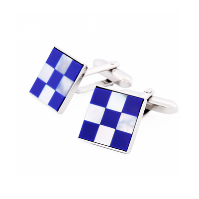 Mother Of Pearl Lapis Lazuli Cufflinks
