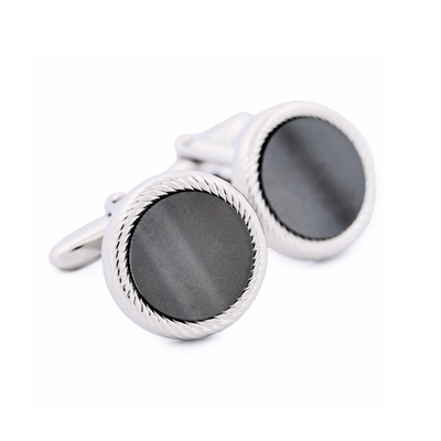 Rhodium Plated Grey Cufflinks