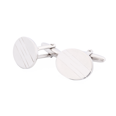 Rhodium Diamonte Cufflinks