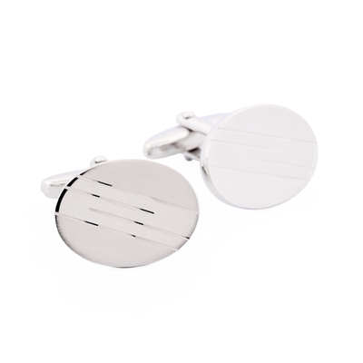 Rhodium Diamonte Cufflinks