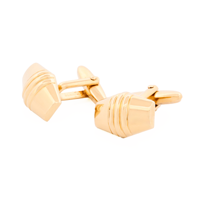 Gold Plated Striped Cufflinks