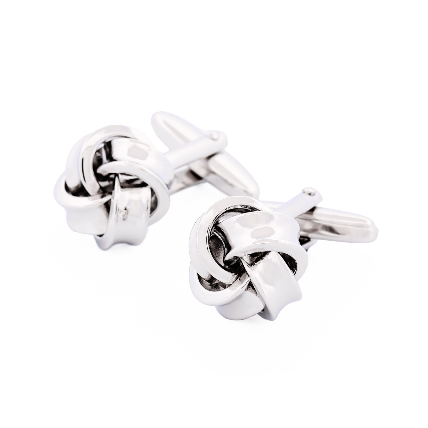 Rhodium Plated Knot Cufflinks