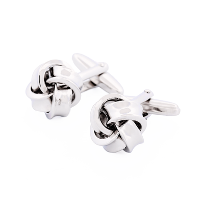 Rhodium Plated Knot Cufflinks