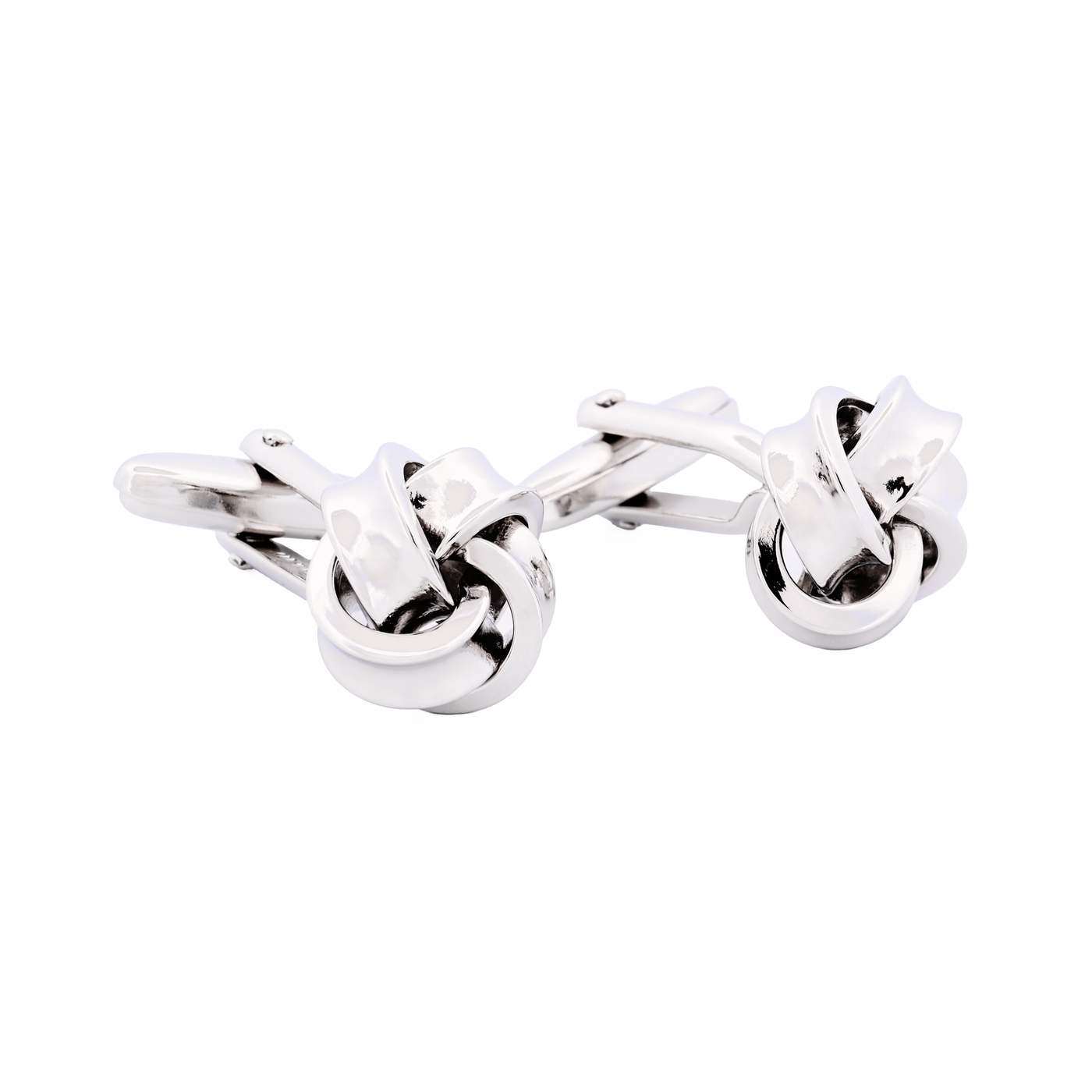 Rhodium Plated Knot Cufflinks