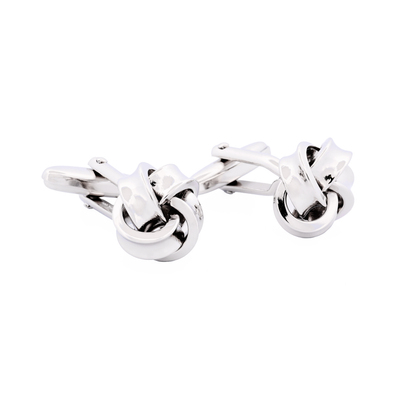 Rhodium Plated Knot Cufflinks