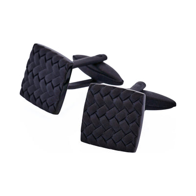 Ion Plated Black Stainless Steel Tyre Pattern Cufflinks
