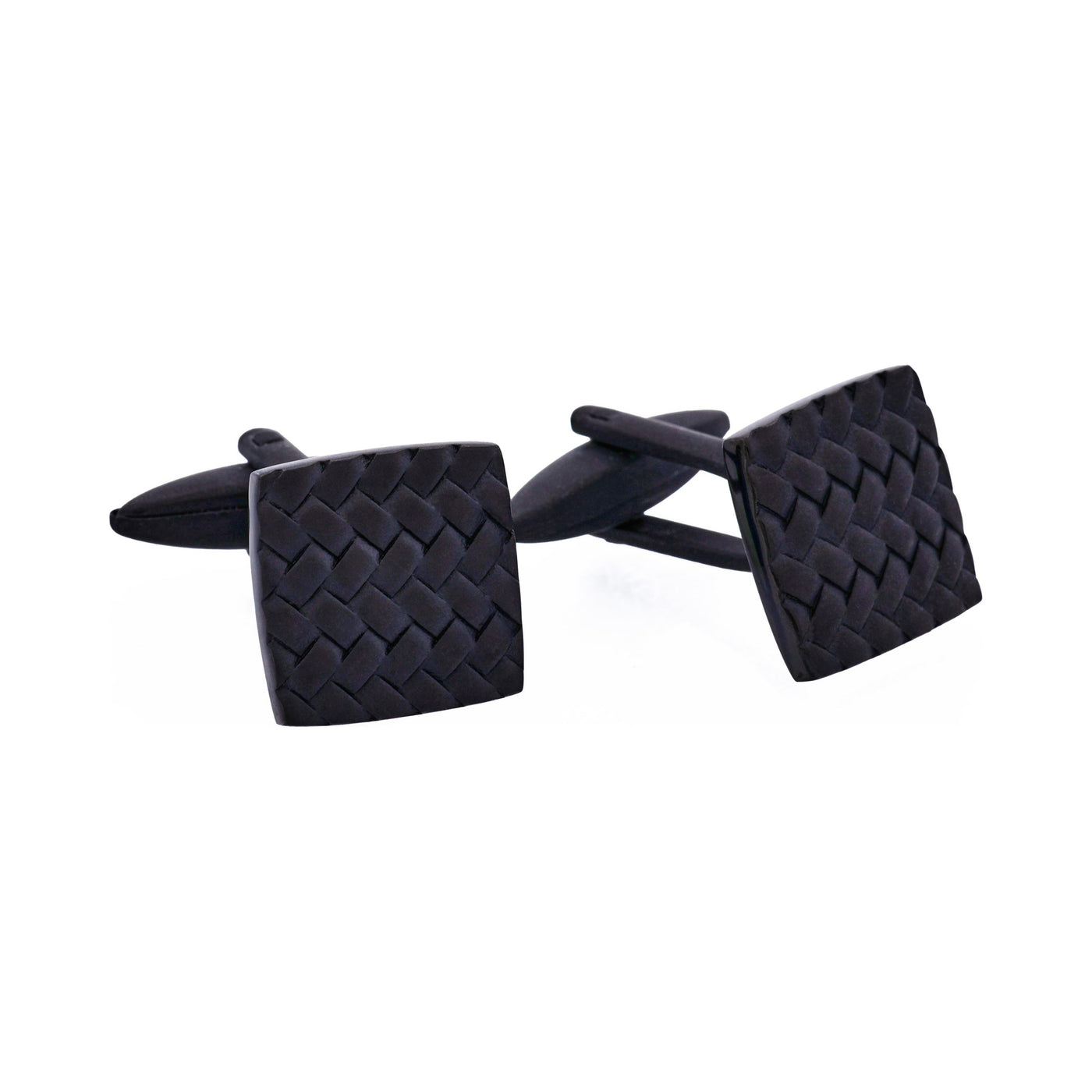 Ion Plated Black Stainless Steel Tyre Pattern Cufflinks