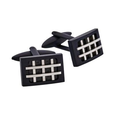Ion Plated Black Steel Cufflinks