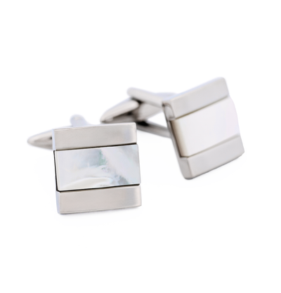 Stainless Steel Mother Of Pearl Cufflinks