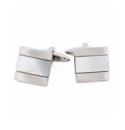 Stainless Steel Mother Of Pearl Cufflinks