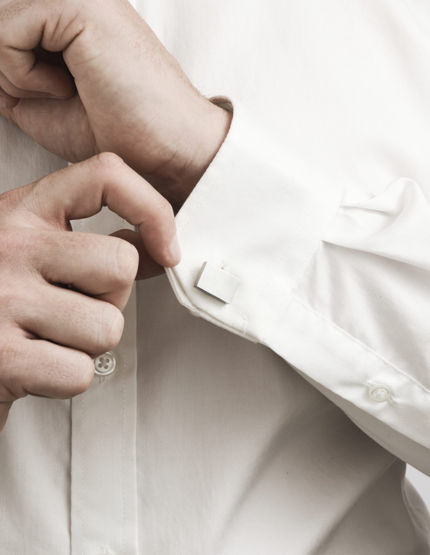 Brushed Stainless Steel Rectangle Cufflinks