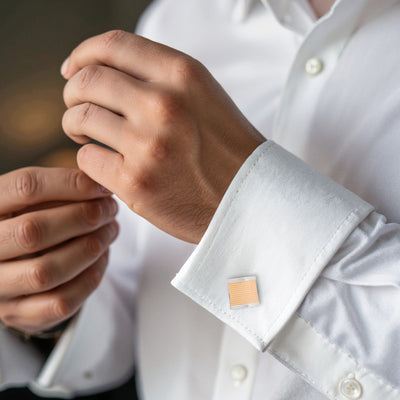 Stainless Steel &Ion Plated Matt Striped Cufflinks