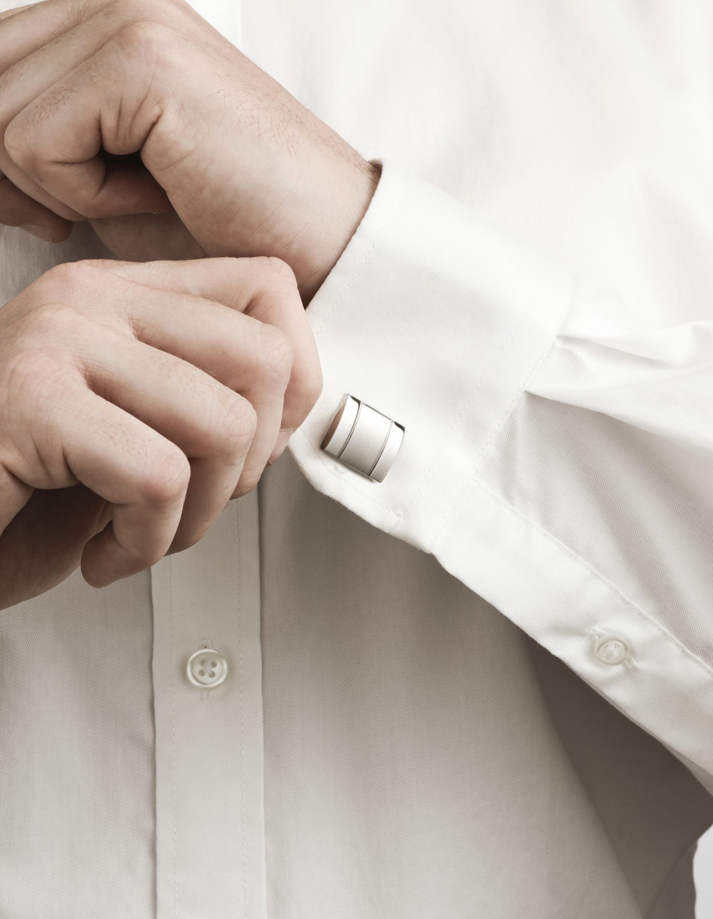 Brushed & Polished Stainless Steel Cufflinks