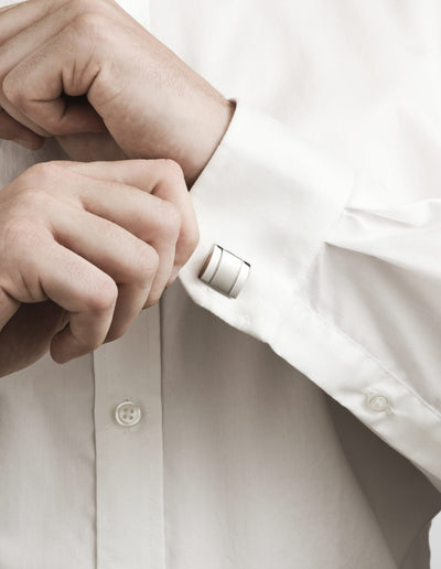 Brushed & Polished Stainless Steel Cufflinks